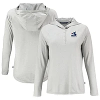Women's Cutter & Buck Gray Chicago White Sox Cooperstown Collection Coastline Epic Comfort Eco Recycled Hoodie Raglan Long Sleeve T-Shirt