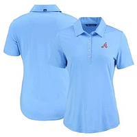 Women's Cutter & Buck Powder Blue Atlanta Braves Cooperstown Collection Coastline Epic Comfort Eco Recycled Polo