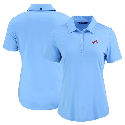 Women's Cutter & Buck Powder Blue Atlanta Braves Cooperstown Collection Coastline Epic Comfort Eco Recycled Polo