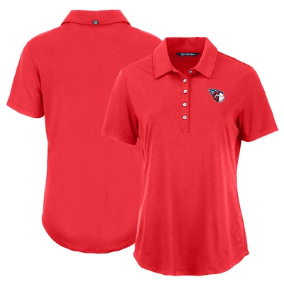 Women's Cutter & Buck Red Cleveland Guardians  Coastline Epic Comfort Eco Recycled Polo