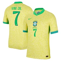 Men's Nike Vini Jr. Yellow Brazil National Team 2024 Home Authentic Jersey