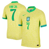 Men's Nike Vini Jr. Yellow Brazil National Team 2024 Home Authentic Jersey