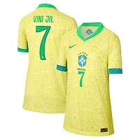 Youth Nike Vini Jr. Yellow Brazil National Team 2024 Home Replica Jersey