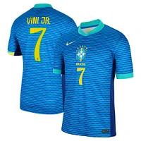 Men's Nike Vini Jr. Blue Brazil National Team 2024 Away Replica Jersey