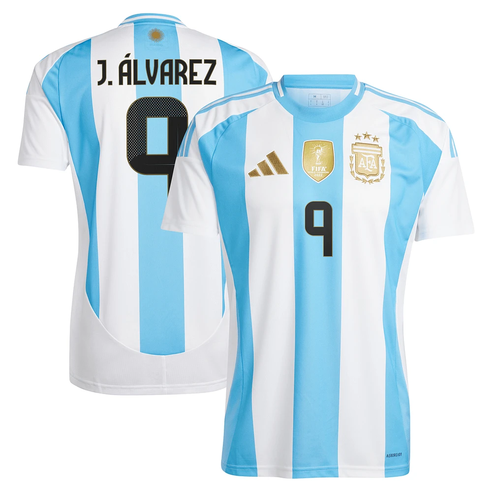 Men's adidas Julián Álvarez White Argentina National Team 2024 Home Replica Jersey