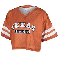 Women's ZooZatz Texas Orange Texas Longhorns Mesh Cropped V-Neck T-Shirt