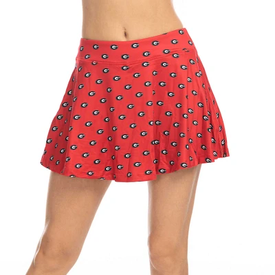 Women's ZooZatz Red Georgia Bulldogs Allover Print Flowy Skort