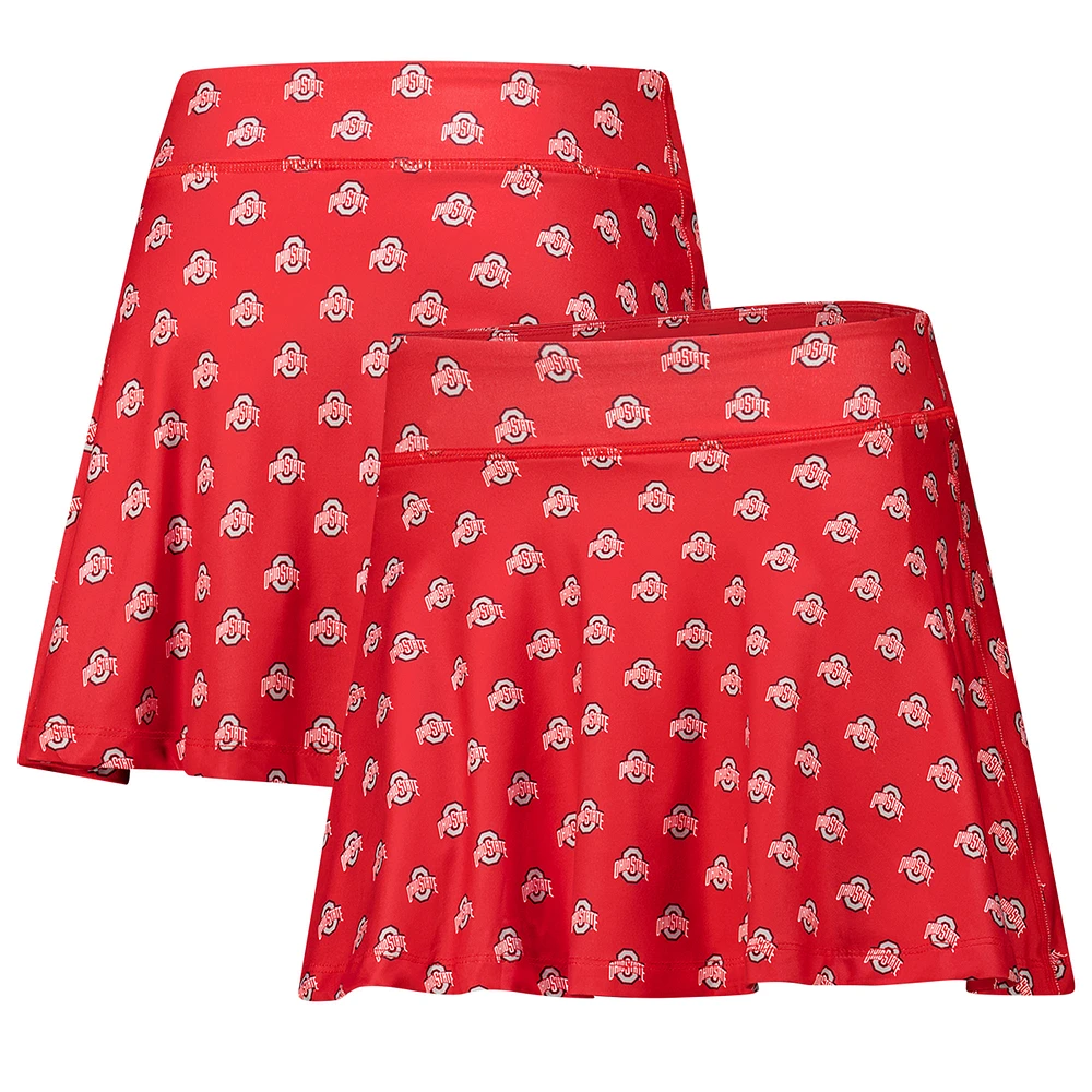 Women's ZooZatz Scarlet Ohio State Buckeyes Allover Print Flowy Skort