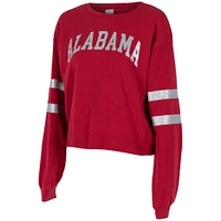 Women's ZooZatz Crimson Alabama Tide Glitter Pullover Sweatshirt