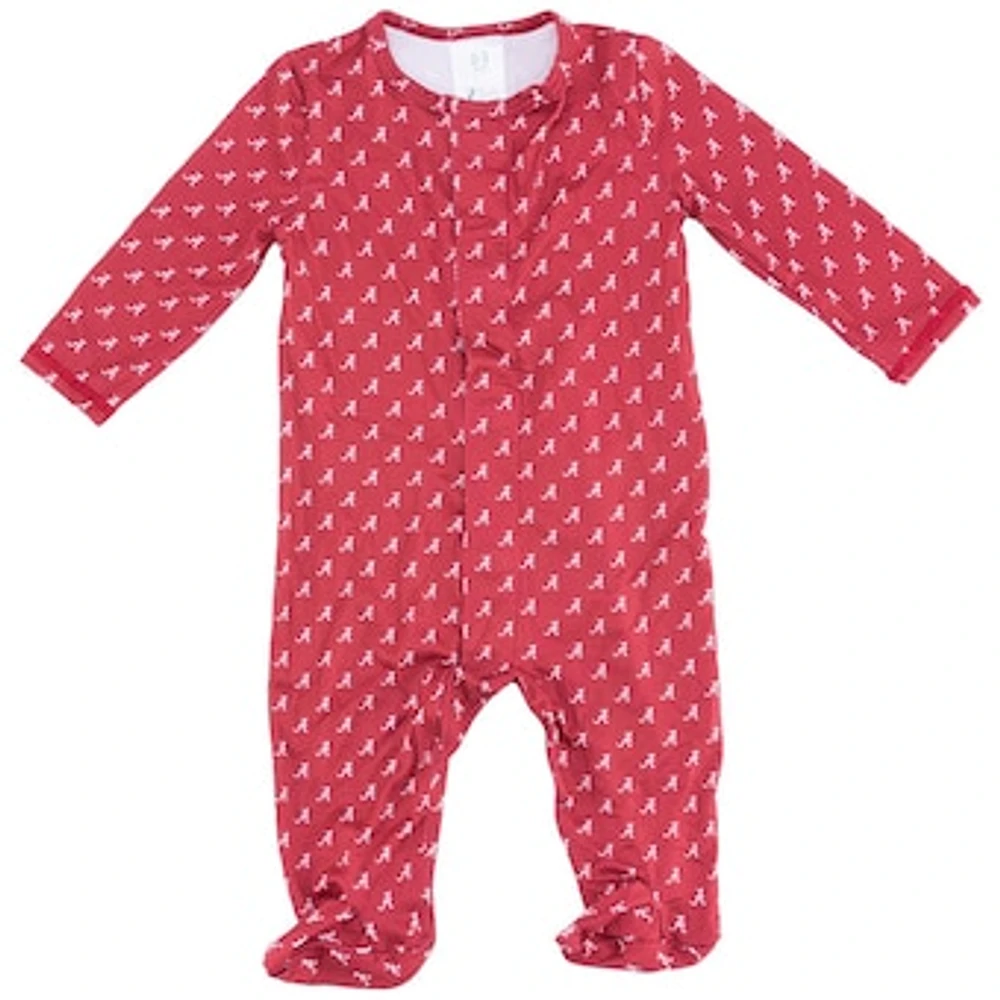 Newborn & Infant ZooZatz Crimson Alabama Tide Magnetic Closure Sleeper