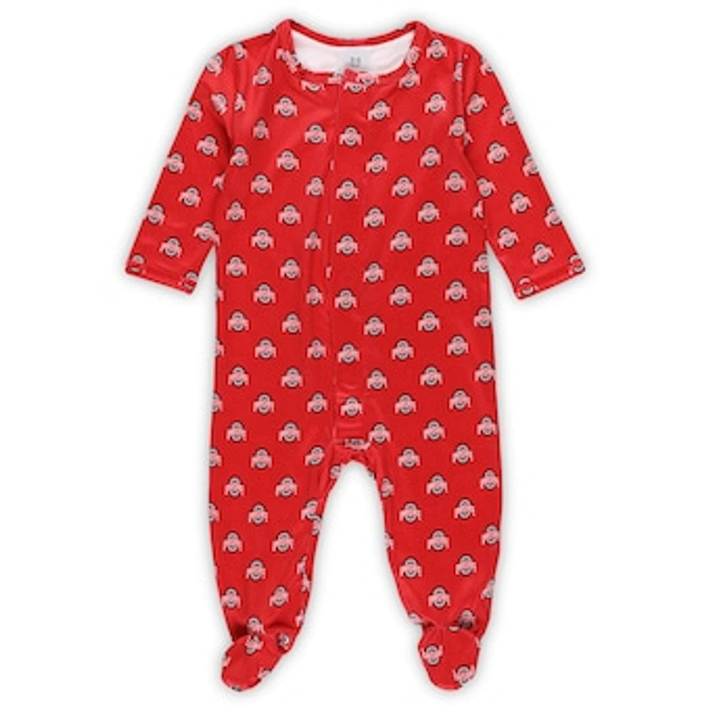 Newborn & Infant ZooZatz Scarlet Ohio State Buckeyes Magnetic Closure Sleeper