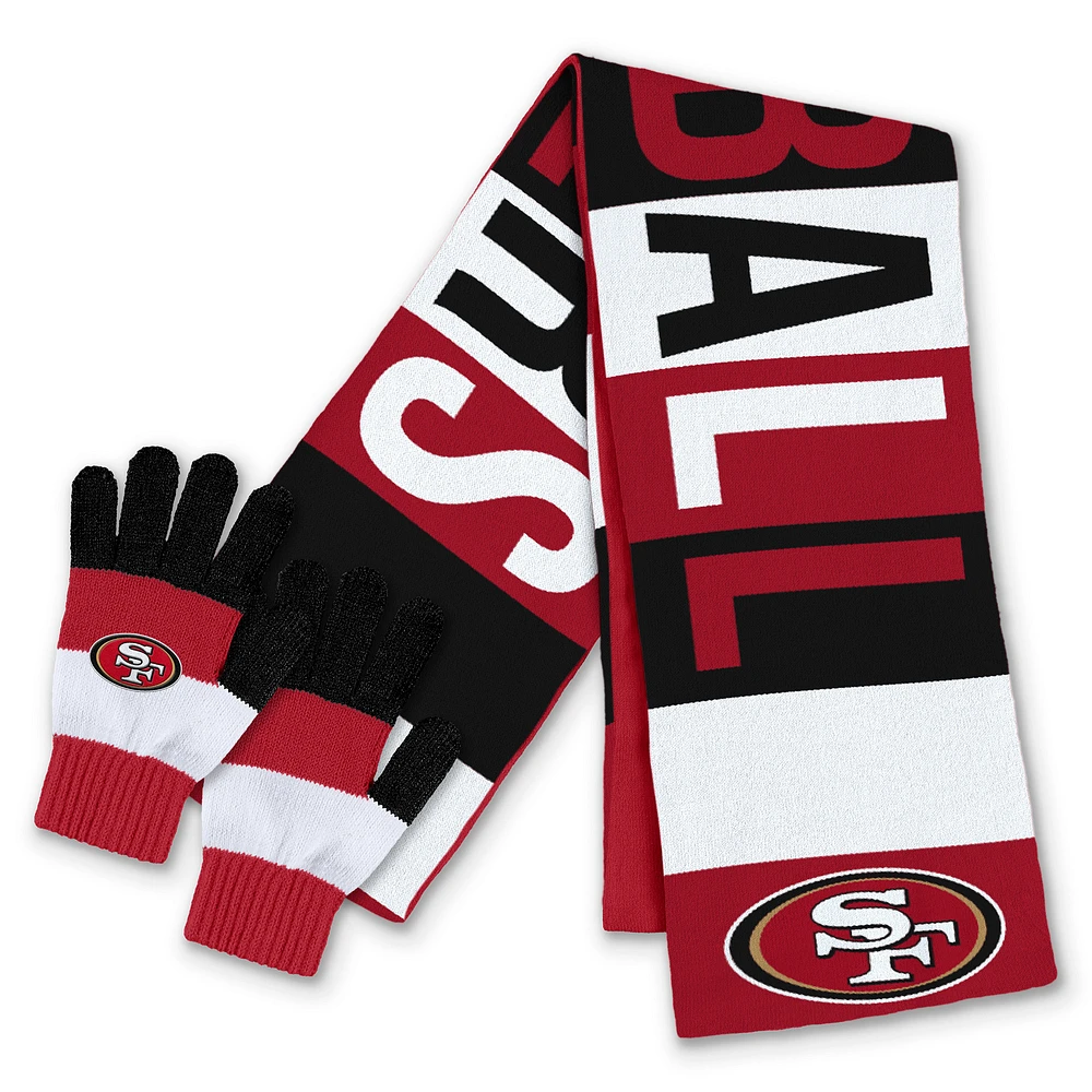 Women's WEAR by Erin Andrews  San Francisco 49ers Block Jacquard Scarf & Glove Set