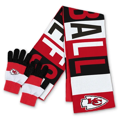 Women's WEAR by Erin Andrews  Kansas City Chiefs Block Jacquard Scarf & Glove Set