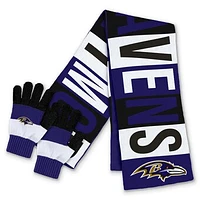 Women's WEAR by Erin Andrews  Baltimore Ravens Block Jacquard Scarf & Glove Set