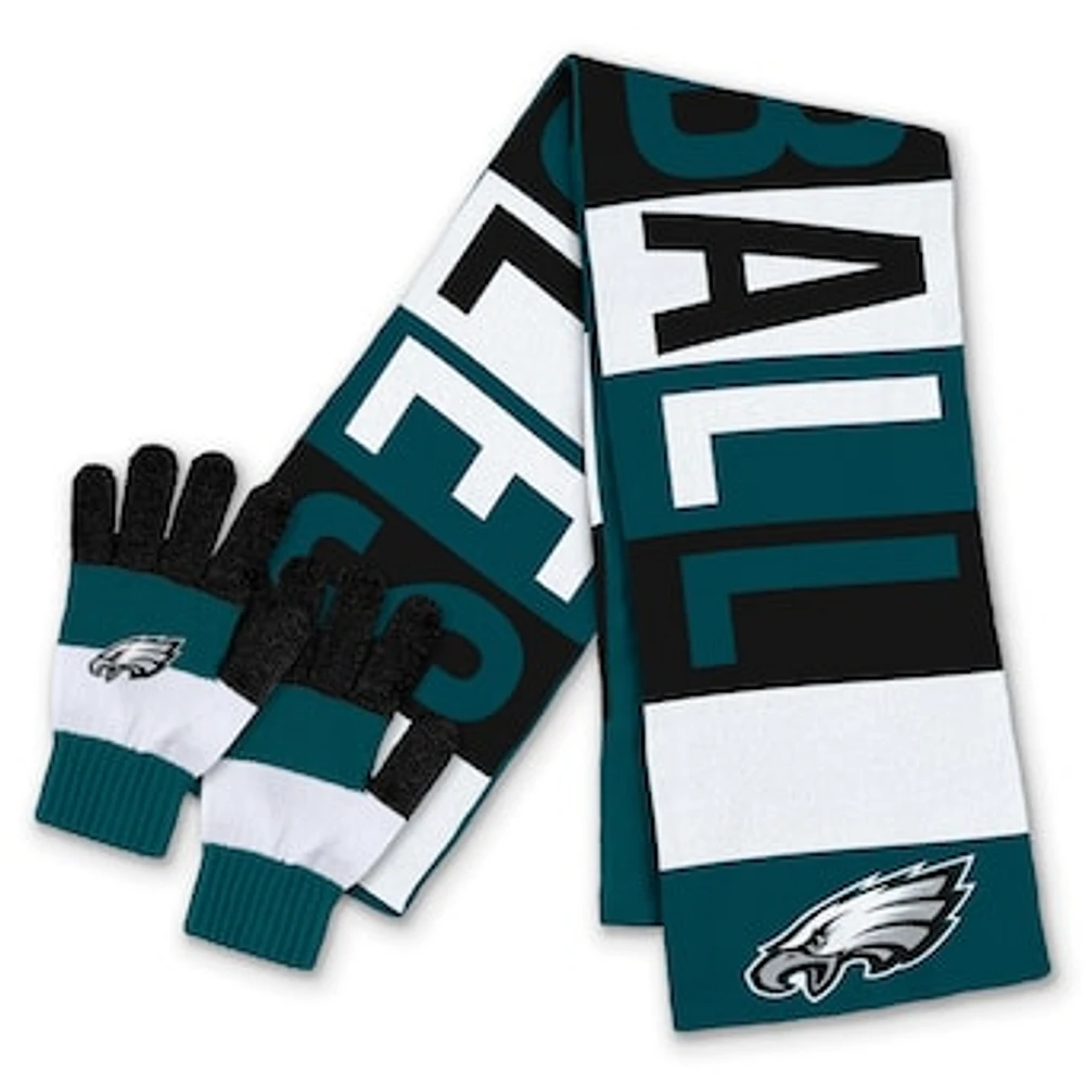 Women's WEAR by Erin Andrews  Philadelphia Eagles Block Jacquard Scarf & Glove Set