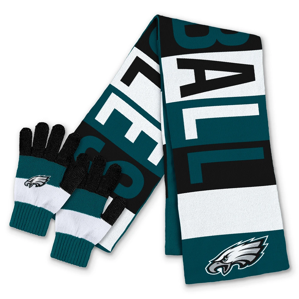 Women's WEAR by Erin Andrews  Philadelphia Eagles Block Jacquard Scarf & Glove Set