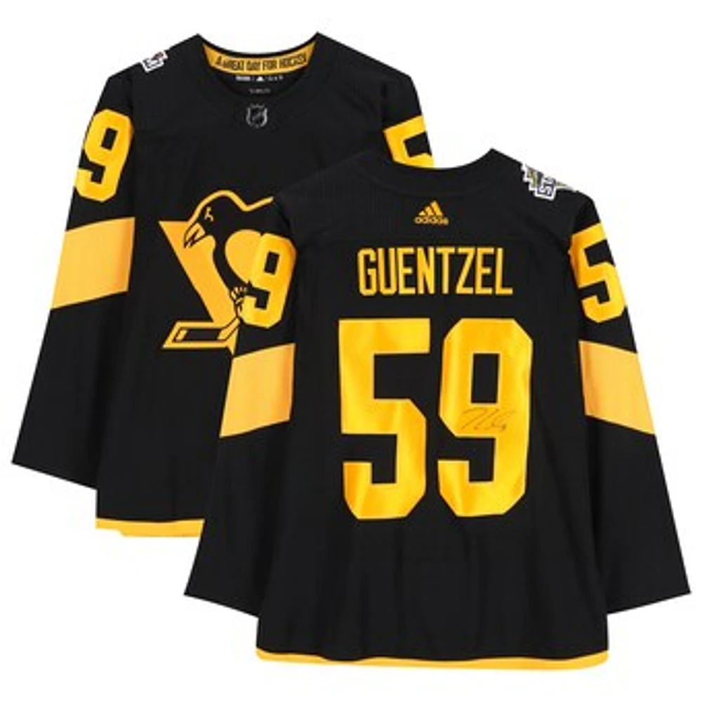 Jake Guentzel Pittsburgh Penguins Autographed 2019 Stadium Series adidas Authentic Jersey