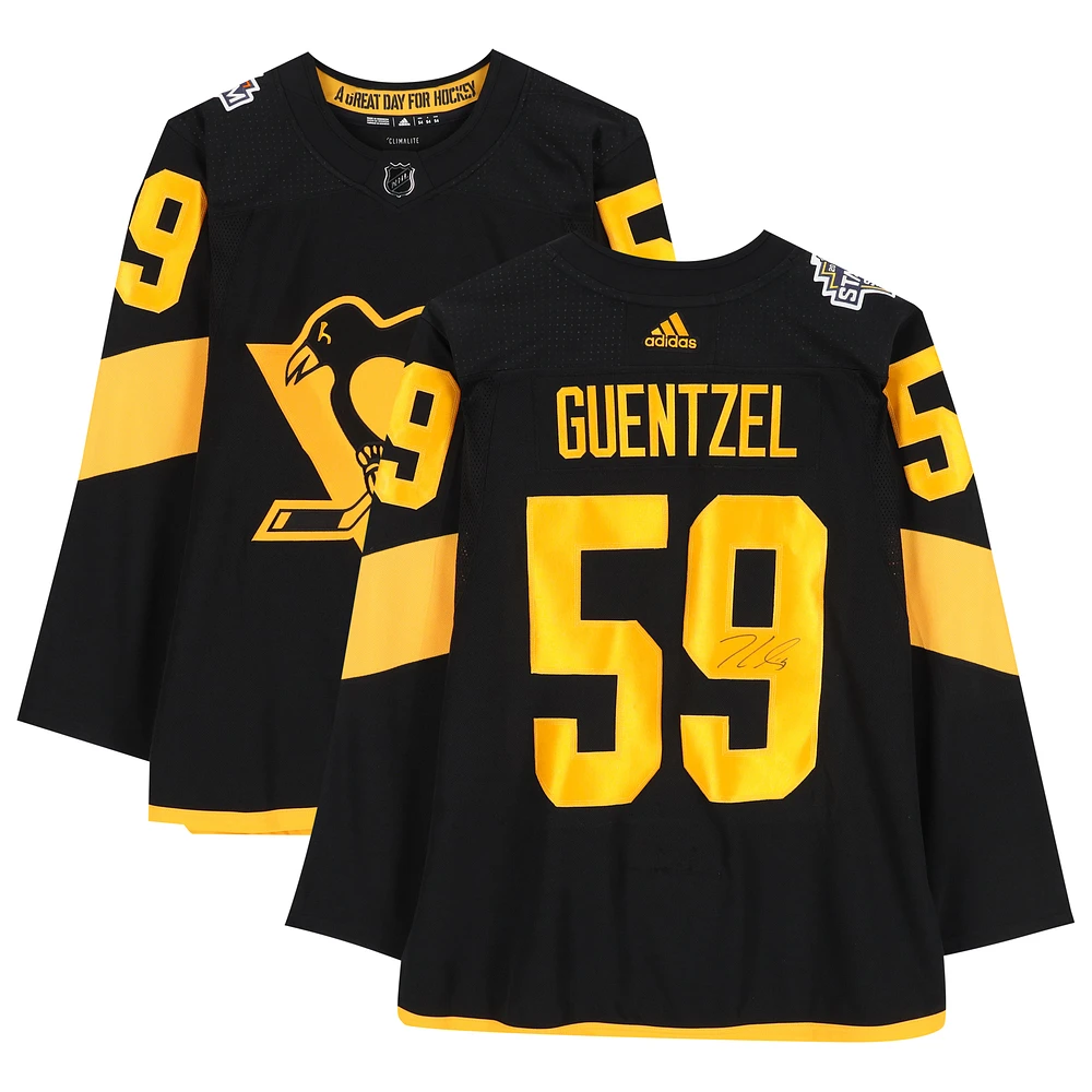 Jake Guentzel Pittsburgh Penguins Autographed 2019 Stadium Series adidas Authentic Jersey