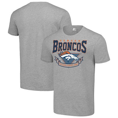 Men's Starter Heather Gray Denver Broncos 80s Inspired Team Logo T-Shirt