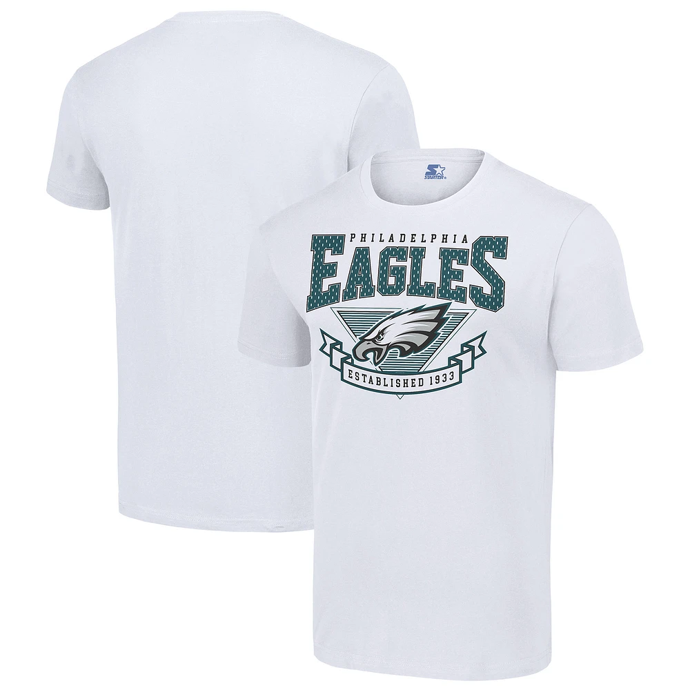 Men's Starter White Philadelphia Eagles 80s Inspired Team Logo T-Shirt