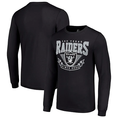 Men's Starter Black Las Vegas Raiders '80s Inspired Team Logo Long Sleeve T-Shirt