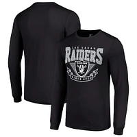 Men's Starter Black Las Vegas Raiders '80s Inspired Team Logo Long Sleeve T-Shirt