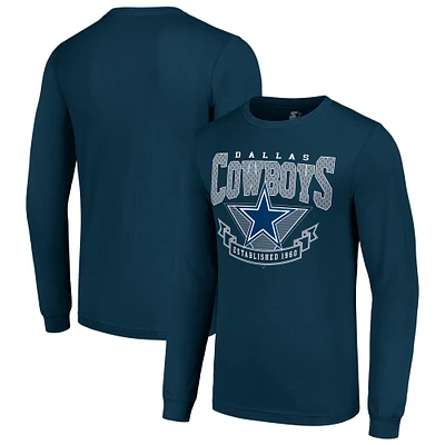 Men's Starter Navy Dallas Cowboys '80s Inspired Team Logo Long Sleeve T-Shirt