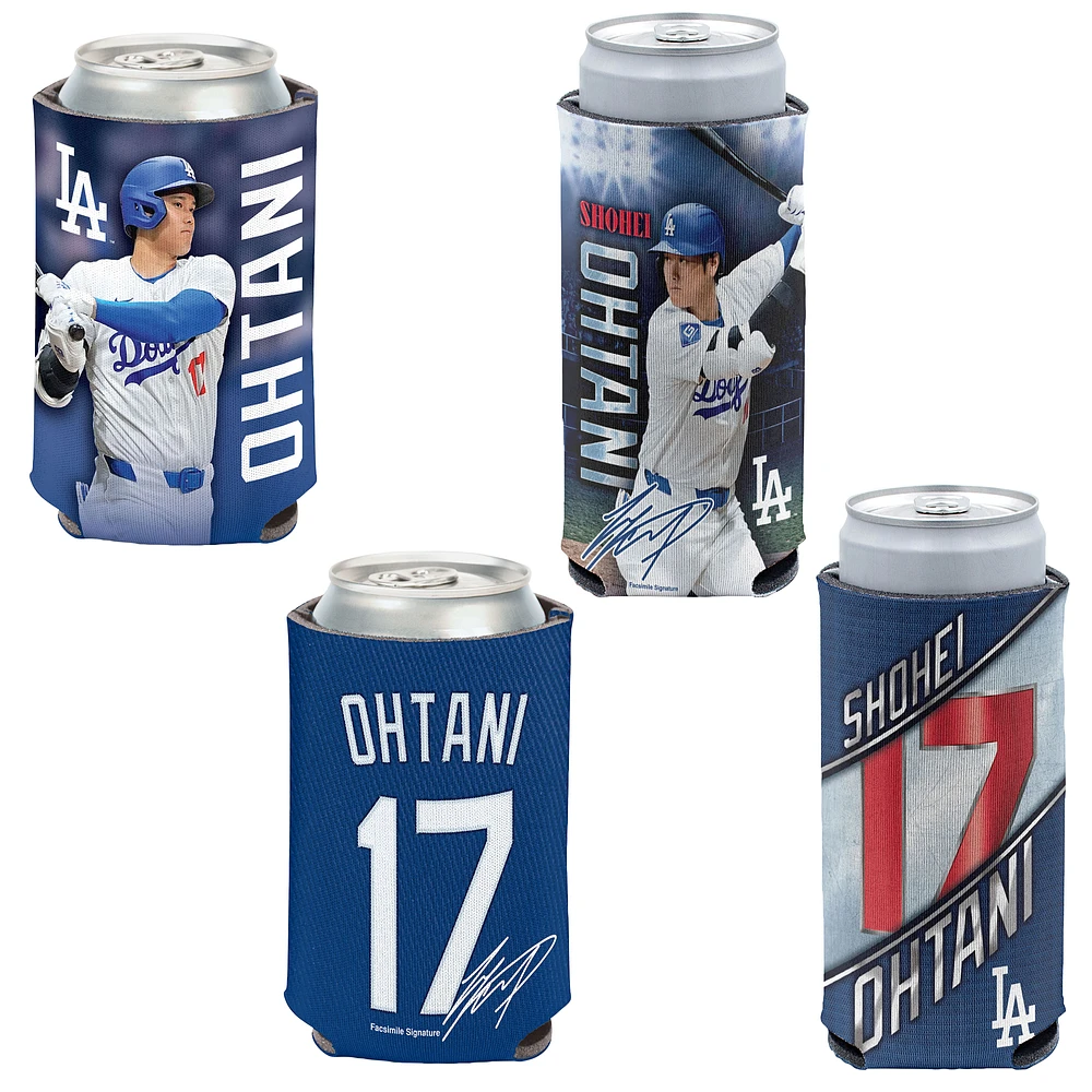 WinCraft Shohei Ohtani Los Angeles Dodgers Slim & 12 oz. Can Cooler Four Pack