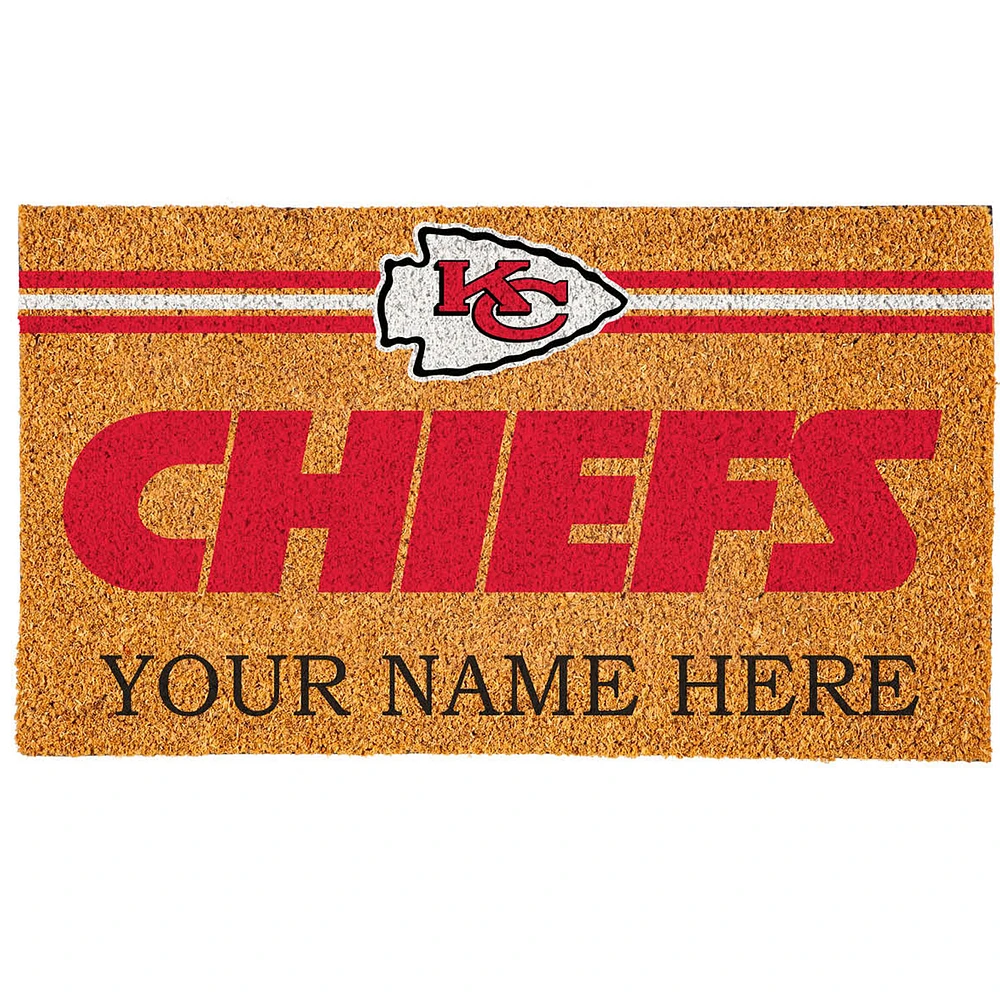 Kansas City Chiefs 18" x 30" Personalized Coir Doormat