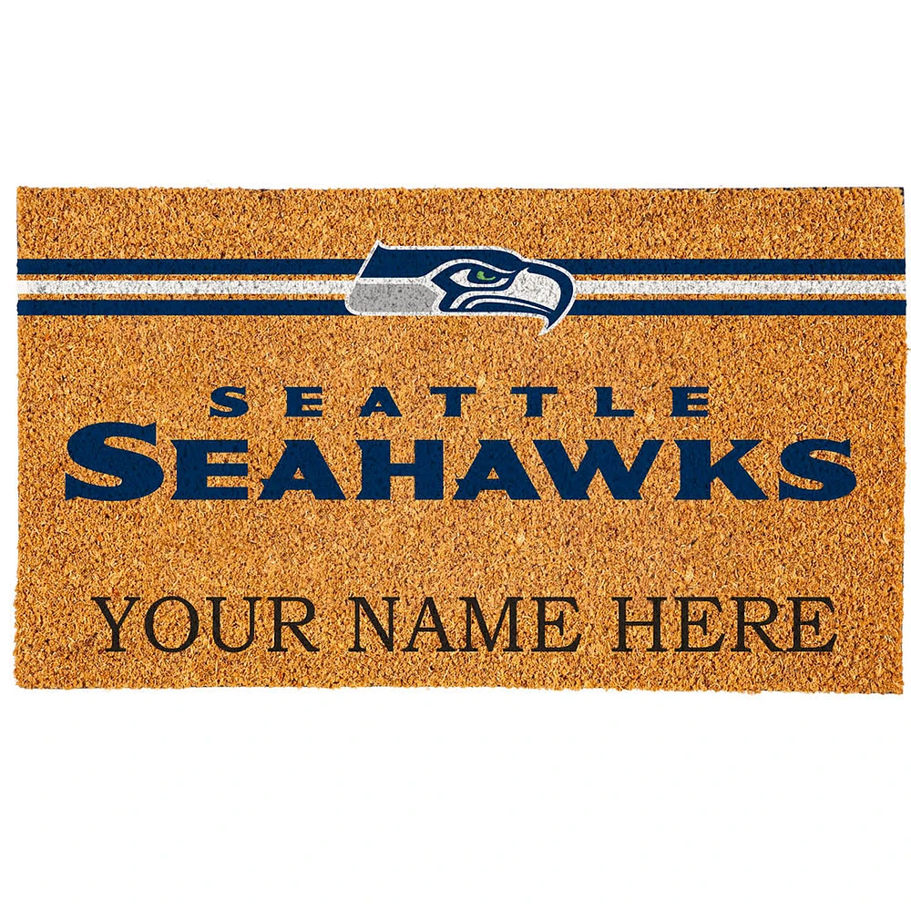 Seattle Seahawks 18" x 30" Personalized Coir Doormat