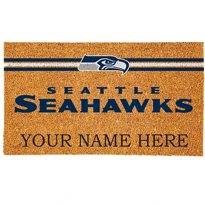 Seattle Seahawks 18" x 30" Personalized Coir Doormat