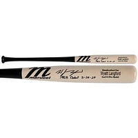 Wyatt Langford Texas Rangers Autographed Marucci Pro Model Bat with "MLB Debut 3-28-24" Inscription