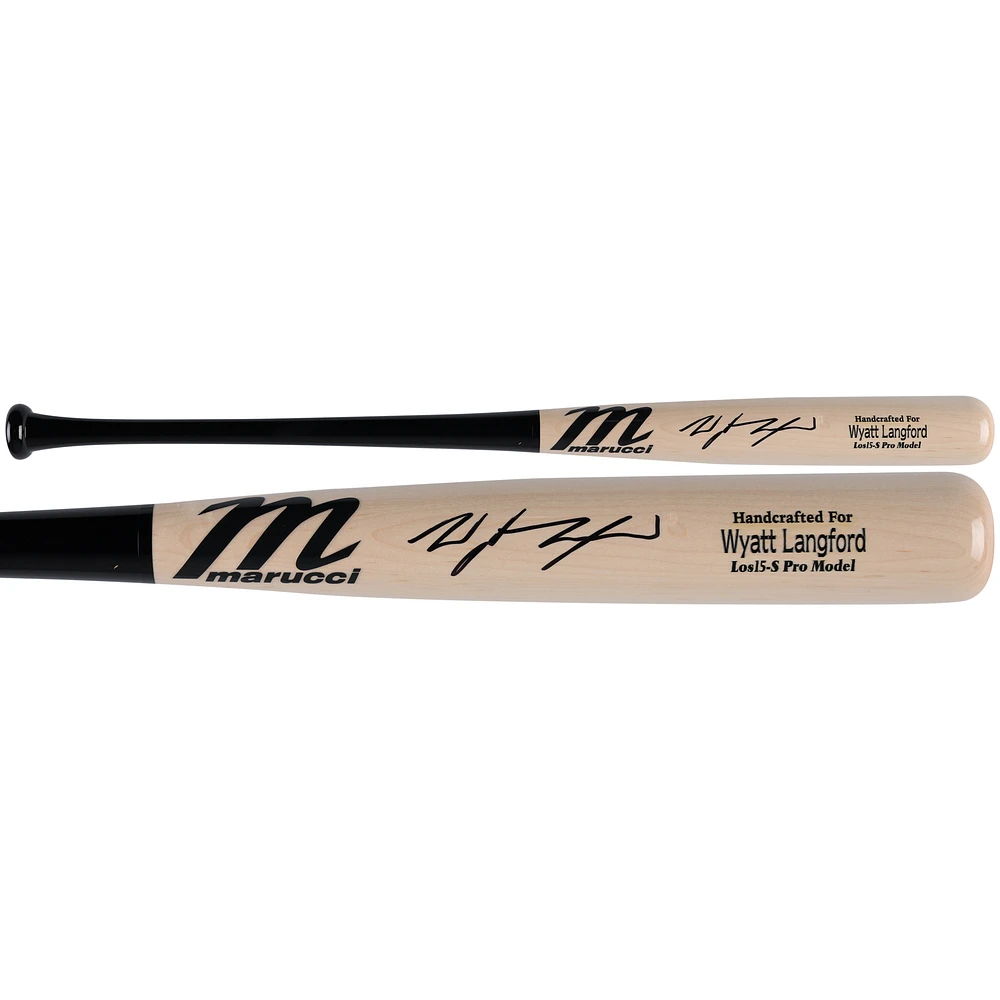 Wyatt Langford Texas Rangers Autographed Marucci Pro Model Bat