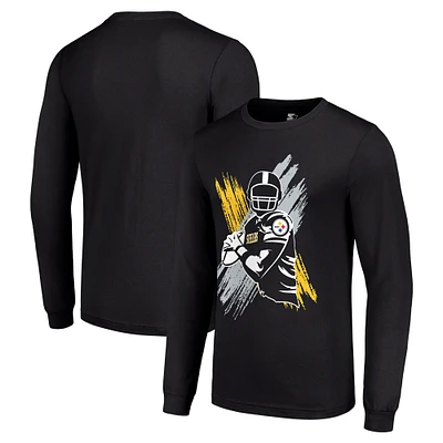 Men's Starter Pittsburgh Steelers Player X Logo Graphic Long Sleeve T-Shirt