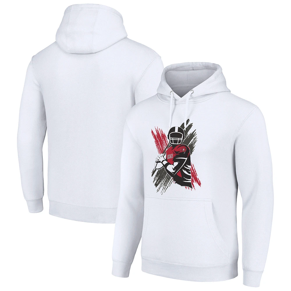 Men's Starter White Tampa Bay Buccaneers Player X Fleece Pullover Hoodie