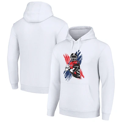 Men's Starter White New England Patriots Player X Fleece Pullover Hoodie