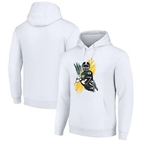 Men's Starter White Green Bay Packers Player X Fleece Pullover Hoodie