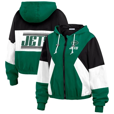 Women's WEAR by Erin Andrews  Green New York Jets Color Block Full-Zip Windbreaker Jacket