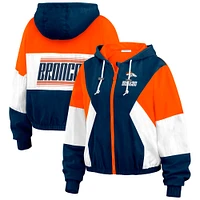 Women's WEAR by Erin Andrews  Royal Denver Broncos Color Block Full-Zip Windbreaker Jacket