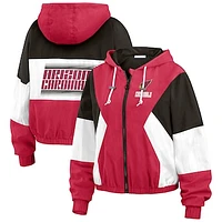 Women's WEAR by Erin Andrews  Cardinal Arizona Cardinals Color Block Full-Zip Windbreaker Jacket