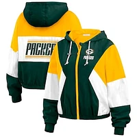 Women's WEAR by Erin Andrews  Green Bay Packers Color Block Full-Zip Windbreaker Jacket