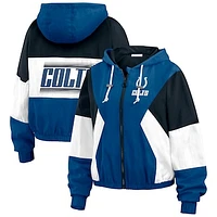 Women's WEAR by Erin Andrews  Blue Indianapolis Colts Color Block Full-Zip Windbreaker Jacket