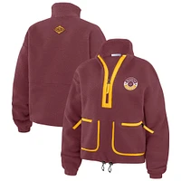 Women's WEAR by Erin Andrews Burgundy Washington Commanders Polar Fleece Half-Zip Jacket