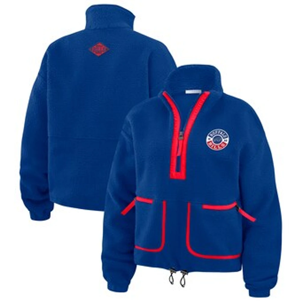 Women's WEAR by Erin Andrews Royal Buffalo Bills Polar Fleece Half-Zip Jacket