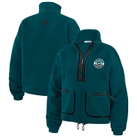 Women's WEAR by Erin Andrews Midnight Green Philadelphia Eagles Polar Fleece Half-Zip Jacket