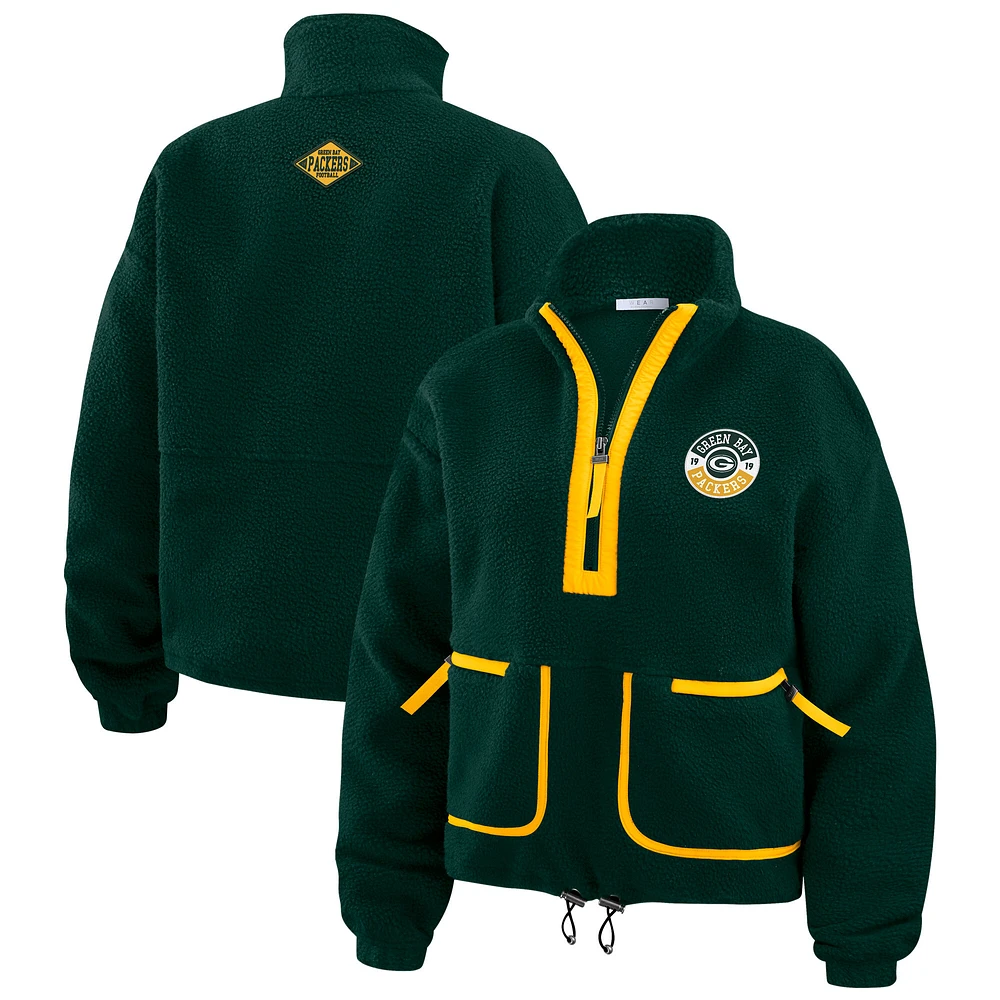 Women's WEAR by Erin Andrews Green Bay Packers Polar Fleece Half-Zip Jacket