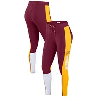 Women's WEAR by Erin Andrews Burgundy/Gold Washington Commanders Color-Block Leggings