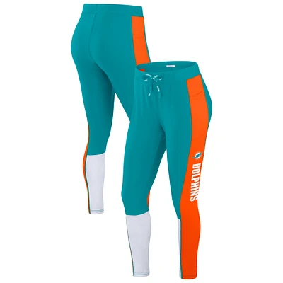 Women's WEAR by Erin Andrews Teal/Orange Miami Dolphins Color-Block Leggings