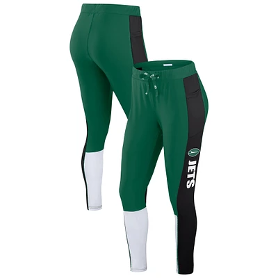 Women's WEAR by Erin Andrews Green/Black New York Jets Color-Block Leggings