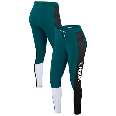 Women's WEAR by Erin Andrews Midnight Green/Black Philadelphia Eagles Color-Block Leggings